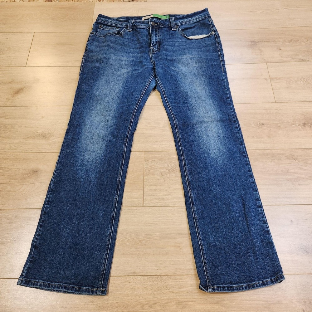 Rock & Roll Denim Pistol Straight Jeans Mens 38x34 Blue Stretch Denim Casual